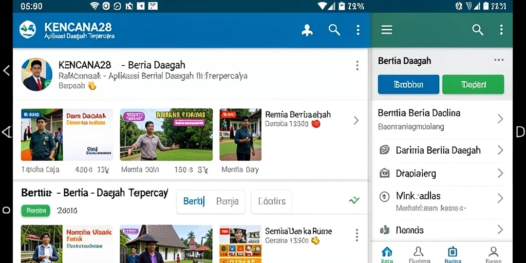 Antarmuka KENCANA28 menampilkan berita daerah terkini dengan jelas.