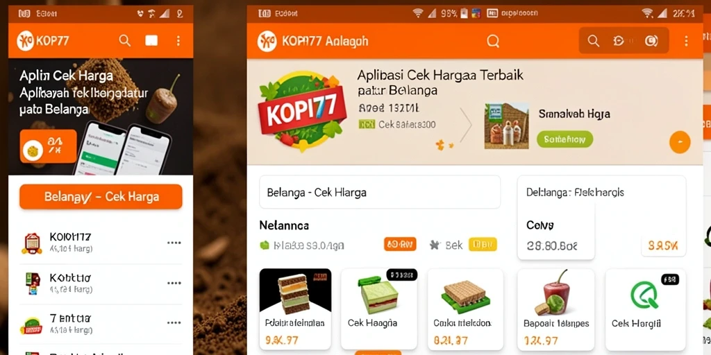 Antarmuka KOPI77 yang menarik untuk cek harga produk.