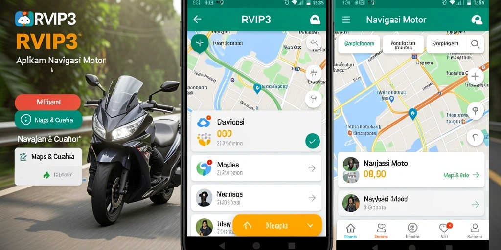 Antarmuka aplikasi RVIP3 yang intuitif untuk navigasi motor.